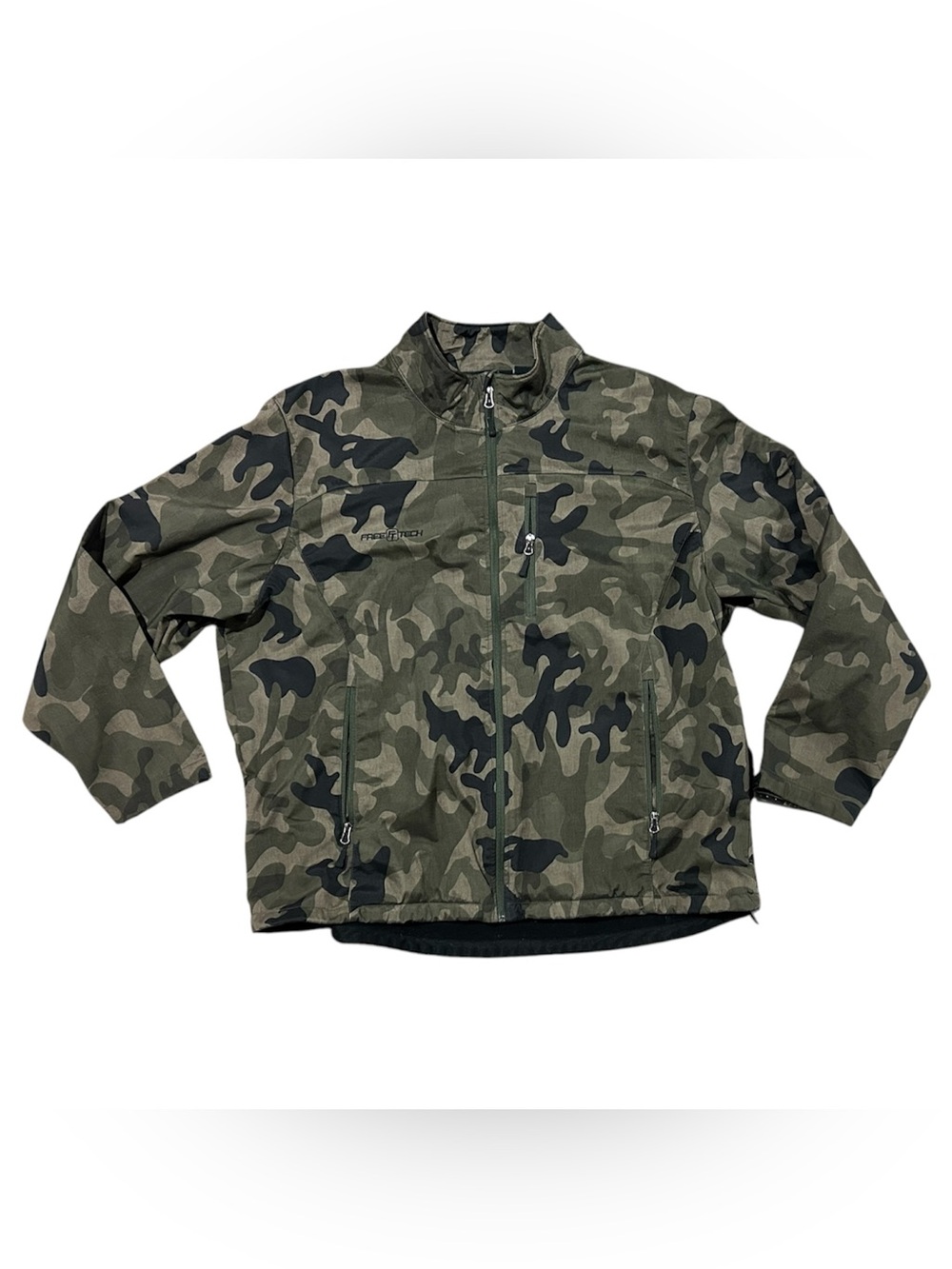 Free Tech Softshell Jacket Men's Size 2XL - Fleece Lined Camouflage Camo Print